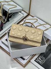 Bagsaaa My Dior Mini Bag Light Beige Cannage Lambskin - 21 x 11.5 x 4.5 cm - 4