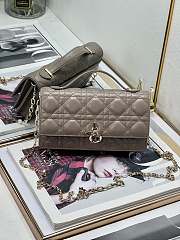 Bagsaaa My Dior Mini Bag Warm Taupe Cannage Lambskin - 21 x 11.5 x 4.5 cm - 1