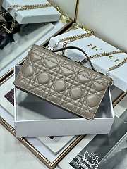 Bagsaaa My Dior Mini Bag Warm Taupe Cannage Lambskin - 21 x 11.5 x 4.5 cm - 4