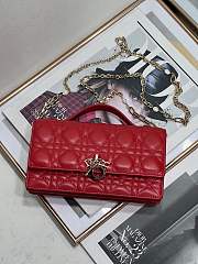 Bagsaaa My Dior Mini Bag Red Cannage Lambskin - 21 x 11.5 x 4.5 cm - 5