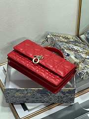 Bagsaaa My Dior Mini Bag Red Cannage Lambskin - 21 x 11.5 x 4.5 cm - 3