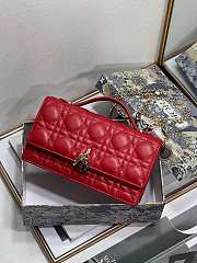 Bagsaaa My Dior Mini Bag Red Cannage Lambskin - 21 x 11.5 x 4.5 cm - 2