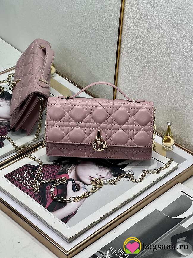 Bagsaaa My Dior Mini Bag Pink Cannage Lambskin - 21 x 11.5 x 4.5 cm - 1