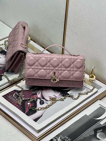 Bagsaaa My Dior Mini Bag Pink Cannage Lambskin - 21 x 11.5 x 4.5 cm