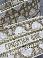 Bagsaaa Dior Hat Basket Bag White and Gold-Tone Macrocannage Embroidery - 35 x 20.5 x 11 cm - 3