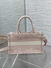 Bagsaaa Mini Dior Book Tote Pink Toile de Jouy Reverse Embroidery - 21.5 x 13 x 7.5 cm - 4