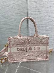 Bagsaaa Mini Dior Book Tote Pink Toile de Jouy Reverse Embroidery - 21.5 x 13 x 7.5 cm - 2