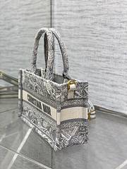 Bagsaaa Mini Dior Book Tote Gray Toile de Jouy Reverse Embroidery - 21.5 x 13 x 7.5 cm - 4