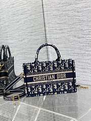 Bagsaaa Mini Dior Book Tote Blue Dior Oblique Embroidery - 21.5 x 13 x 7.5 cm - 1