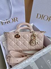 Bagsaaa Dior Small Lady D-Joy Bag Powder Pink Cannage Lambskin - 22 x 12 x 6 cm - 1