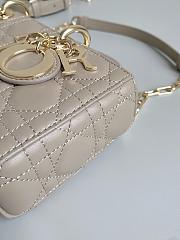 Bagsaaa Dior Small Lady D-Joy Bag Powder Beige Cannage Lambskin - 22 x 12 x 6 cm - 3