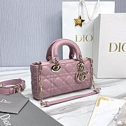 Bagsaaa Dior Small Lady D-Joy Bag Pale Pink Cannage Lambskin - 22 x 12 x 6 cm - 2