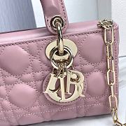 Bagsaaa Dior Small Lady D-Joy Bag Pale Pink Cannage Lambskin - 22 x 12 x 6 cm - 4