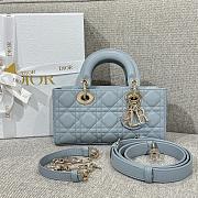 Bagsaaa Dior Small Lady D-Joy Bag Pale Blue Cannage Lambskin - 22 x 12 x 6 cm - 1