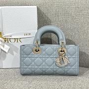 Bagsaaa Dior Small Lady D-Joy Bag Pale Blue Cannage Lambskin - 22 x 12 x 6 cm - 3