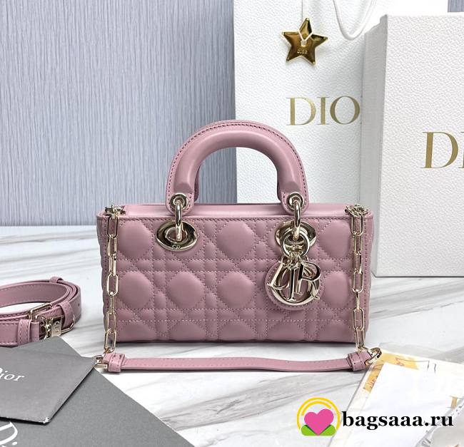 Bagsaaa Dior Small Lady D-Joy Bag Pale Pink Cannage Lambskin - 22 x 12 x 6 cm - 1