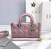 Bagsaaa Dior Small Lady D-Joy Bag Pale Pink Cannage Lambskin - 22 x 12 x 6 cm - 1