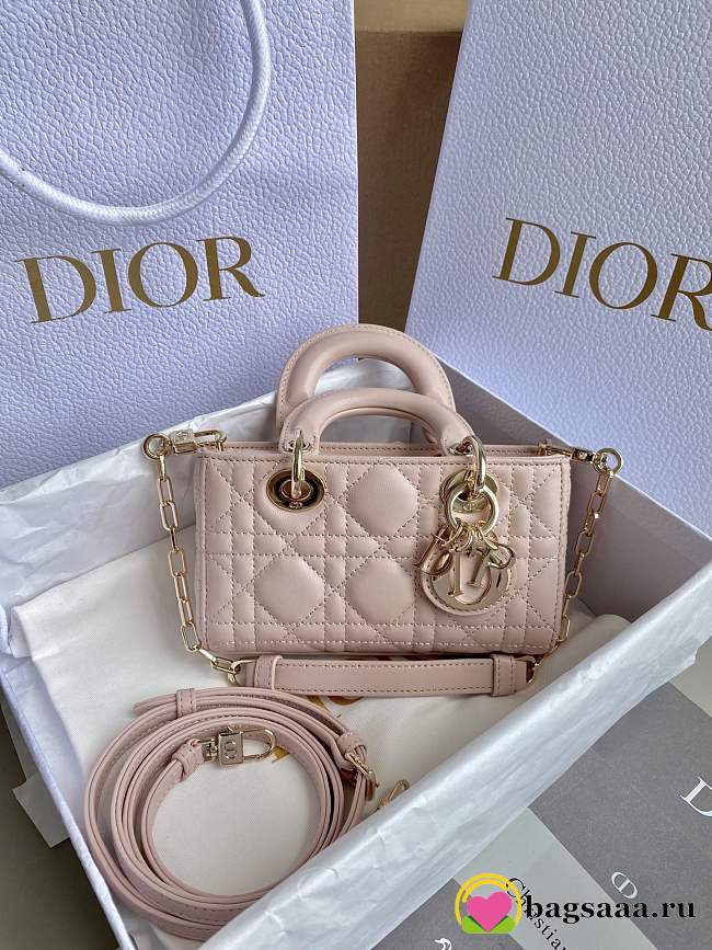 Bagsaaa Dior Lady D-Joy Micro Bag Powder Pink Cannage Lambskin - 16 x 9 x 5 cm - 1