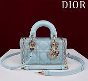 Bagsaaa Dior Lady D-Joy Micro Bag Céleste Blue Cannage Lambskin - 16 x 9 x 5 cm - 1