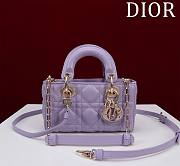 Bagsaaa Dior Lady D-Joy Micro Bag Lilac Purple Cannage Lambskin - 16 x 9 x 5 cm - 1