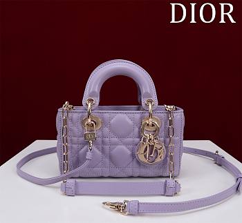 Bagsaaa Dior Lady D-Joy Micro Bag Lilac Purple Cannage Lambskin - 16 x 9 x 5 cm