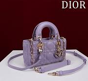 Bagsaaa Dior Lady D-Joy Micro Bag Lilac Purple Cannage Lambskin - 16 x 9 x 5 cm - 4