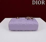 Bagsaaa Dior Lady D-Joy Micro Bag Lilac Purple Cannage Lambskin - 16 x 9 x 5 cm - 3