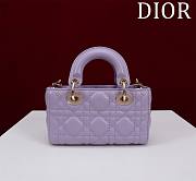 Bagsaaa Dior Lady D-Joy Micro Bag Lilac Purple Cannage Lambskin - 16 x 9 x 5 cm - 2