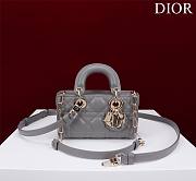 Bagsaaa Dior Lady D-Joy Micro Bag Gray Cannage Lambskin - 16 x 9 x 5 cm - 1