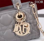 Bagsaaa Dior Lady D-Joy Micro Bag Gray Cannage Lambskin - 16 x 9 x 5 cm - 4