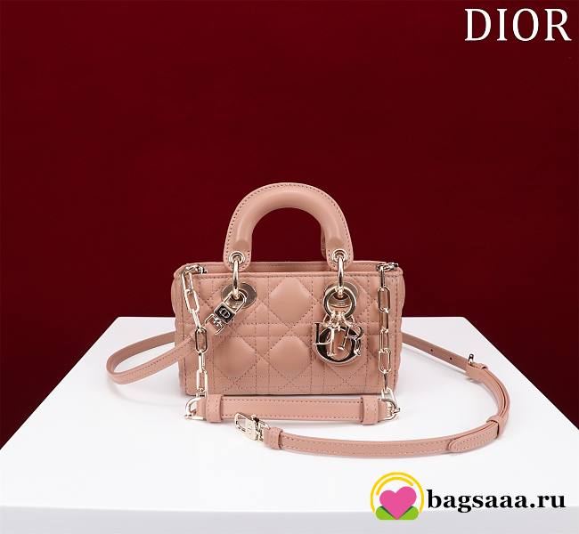 Bagsaaa Dior Lady D-Joy Micro Bag Rose des Vents Cannage Lambskin - 16 x 9 x 5 cm - 1