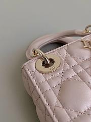 Bagsaaa Lady Dior Micro Bag Powder Pink Cannage Lambskin - 12 x 10.2 x 5 cm - 2