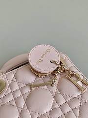 Bagsaaa Lady Dior Micro Bag Powder Pink Cannage Lambskin - 12 x 10.2 x 5 cm - 3