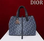 Bagsaaa Large Dior Toujours Bag Blue Denim Dior Oblique Jacquard - 37 x 27 x 19 cm - 1