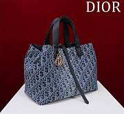 Bagsaaa Large Dior Toujours Bag Blue Denim Dior Oblique Jacquard - 37 x 27 x 19 cm - 3