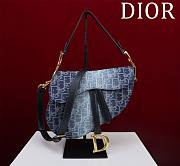 Bagsaaa Dior Saddle Bag with Strap Blue Denim Dior Oblique Jacquard - 25.5 x 20 x 6.5 cm - 1