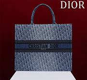 Bagsaaa Large Dior Book Tote Blue Denim Dior Oblique Jacquard - 42 x 35 x 18.5 cm - 1