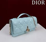 Bagsaaa My Dior Mini Bag Placid Blue Cannage Lambskin - 21 x 11.5 x 4.5 cm - 4