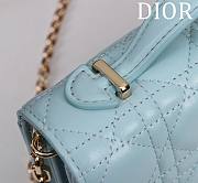 Bagsaaa My Dior Mini Bag Placid Blue Cannage Lambskin - 21 x 11.5 x 4.5 cm - 5