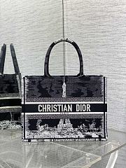 Bagsaaa Medium Dior Book Tote Black and White Paris Embroidery - 36 x 27.5 x 16.5 cm - 1