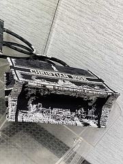 Bagsaaa Medium Dior Book Tote Black and White Paris Embroidery - 36 x 27.5 x 16.5 cm - 2