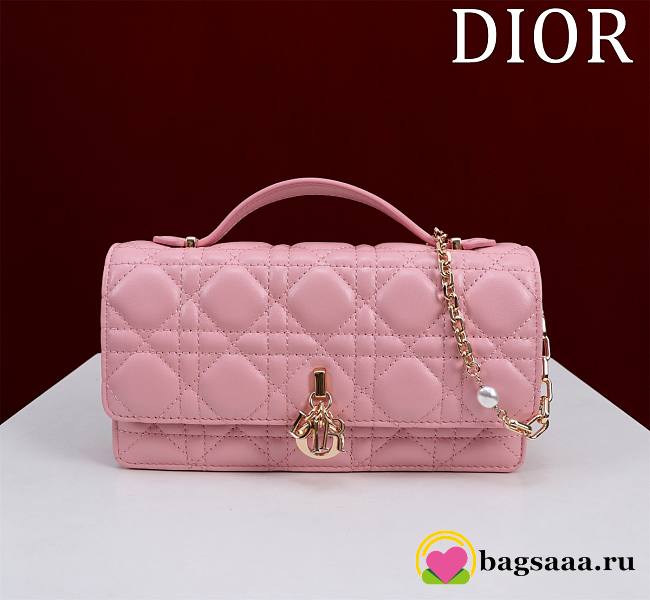 Bagsaaa My Dior Mini Bag Antique Pink Cannage Lambskin - 21 x 11.5 x 4.5 cm - 1