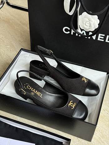 Bagsaaa Chanel Slingbacks Wool & Calfskin Black G45768