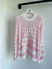 Bagsaaa Loewe Anagram Sweater In Mohair White & Pink - 1