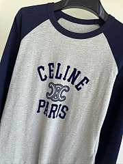 Bagsaaa Celine Paris T-Shirt In Cotton Jerseygrey Melange/Navy - 4