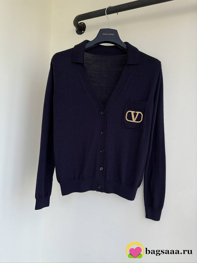 Bagsaaa Valentino Wool Cardigan Navy - 1