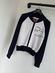 Bagsaaa Dioramour Bomber Jacket White Technical Knit with Black and Red Je Vous Adore Motif - 3