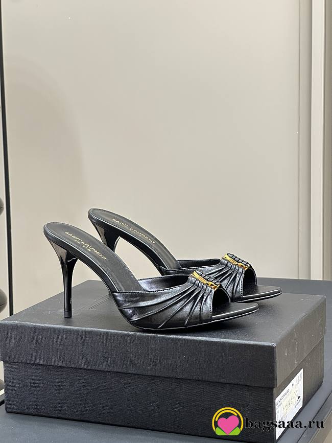 Bagsaaa YSL Babylone Mules In Smooth Leather Black 9cm - 1