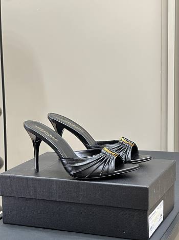 Bagsaaa YSL Babylone Mules In Smooth Leather Black 9cm