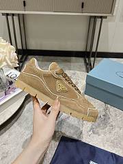 Bagsaaa Prada Faded Suede Sneakers Dark Beige - 1